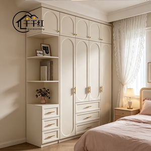 Armadio <span class=keywords><strong>in</strong></span> <span class=keywords><strong>Legno</strong></span> <span class=keywords><strong>Massello</strong></span> Stile Francese Moderno, Bestseller, Semplice Colore Crema, Personalizzabile, Mobile per Camera da Letto, Armadio Porta Abiti - Product Image 6
