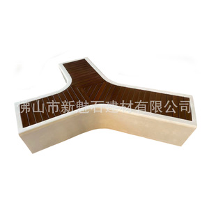 Nuevos Materiales de Construcción de Piedra, Banco Modular GRC, Taburete Combinado en Forma de Y, Silla de Descanso para Plaza Comunitaria - Product Image 3
