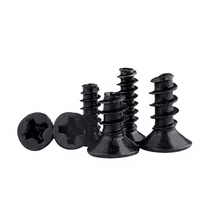 Vis autotaraudeuses métriques en acier au carbone noir, à tête fraisée cruciforme, à queue plate, petites vis chinoises M12 M14 M17 M2 M3 M4