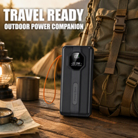 Nouvelle batterie externe portable 60000 mAh avec charge rapide PD 22,5 W, câble intégré, lampe torche LED, sortie USB-C, chargeur universel