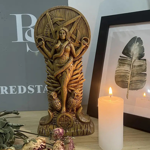 Figuras Personalizadas de Diosas Nórdicas, Estatua de Lilith, Figuritas de Resina, Escultura de Altar Pagano, Dios Vikingo, Estilo Madera, Decoración para el Hogar, Regalos - Product Image 4