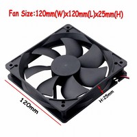 Gdstime GDA1225 5V 24V 48V 120x120x25mm Ball Baring120mm 12CM 5 Inches High Speed Axial DC Cpu Cooler Cooler Fan