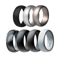 Anéis de casamento unissex, anéis de silicone personalizados para homens, faixas de casamento
