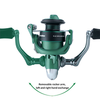 140g/4.94oz Reel Pancing Ultralight Spinning 500/800 Reel Pancing Es Kompak 5.2:1 Roda Pancing Hijau untuk Memancing Finesse