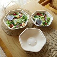 Caja de Almuerzo Desechable Biodegradable de Materiales Reciclados para Comida Rápida, Comida para Llevar, Fitness, Pulpa de Papel, Bento, Sushi, Fideos, Azúcar