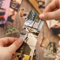 Boîte cadeau vintage Simno pour scrapbooking - Carnet à grille A6 + Autocollants de lecture Whispering Pages et rubans Washi