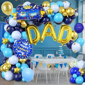 Kit de Guirnalda de Globos Metálicos Dorados y Azules Personalizados para el Día del Padre con Globos Grandes de Papá para la Fiesta del Día del Padre - Product Image 2