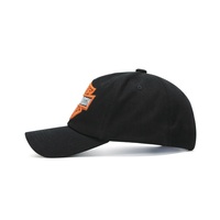 Gorra de Béisbol Estilo Biker con Logotipo Bordado Personalizado, 6 Paneles, Negra, Transpirable, Precio de Fábrica, Gorra Deportiva, Gorra para el Sol, para Regalo