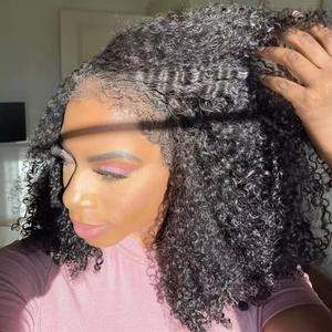 Nouvelles Perruques Courtes Bob en Cheveux Humains Naturels Bouclés, Sans Colle, Cheveux Brésiliens Bruts, Perruque Frontale HD en Dentelle pour Femmes - Product Image 2