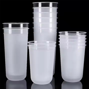 Bicchieri di Plastica Usa e Getta con Logo Personalizzato, Coperchio a U Trasparente, Bicchieri Opachi a Parete Singola <span class=keywords><strong>per</strong></span> Dessert, Caffè e Tè al <span class=keywords><strong>Latte</strong></span> - Product Image 2