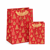 Sacs Cadeaux de Noël Premium en Carton Blanc Stratifié avec Poignées pour Cadeaux, Vente au Détail et Emballage de Fêtes Saisonnier