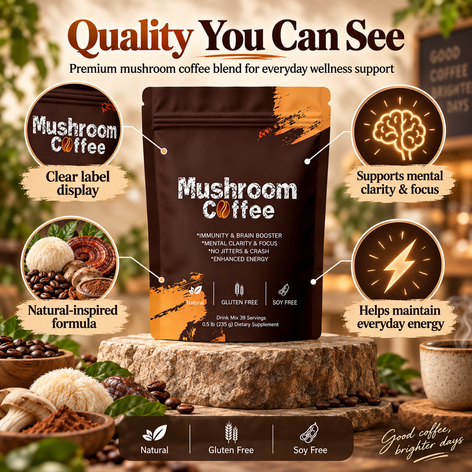 OEM/ODM 10-in-1 Mushroom Coffee Powder Private Label Instant Drink Mix ...