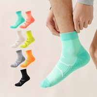 Chaussettes de sport athlétiques à compression pour adultes, couleur unie, style usine, personnalisables ODM, pour le badminton, le cyclisme et la course, avec revers à la cheville