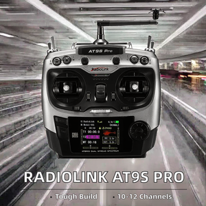 RadioLink AT9S Pro <span class=keywords><strong>10C</strong></span>/12 Canales, Control Remoto de Aceleración Izquierdo, Receptor R9DS <span class=keywords><strong>Gris</strong></span>, Controlador de 2.4GHz, Ardupilot, Plástico - Product Image 2