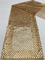 Tissu en dentelle à paillettes brillantes multicolores très vendu