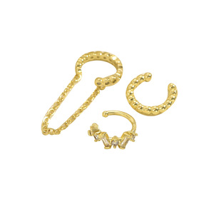 <span class=keywords><strong>Boucle</strong></span> d'oreille élégante et tendance en zircon, plaquée or 18 carats, en acier inoxydable, délicate, double <span class=keywords><strong>boucle</strong></span>, zircone, clip d'oreille - Product Image 5