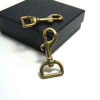 Mousqueton pivotant en laiton massif, fermoir mousqueton robuste en laiton pour collier d'animal, sangle de sac, quincaillerie de bricolage en cuir