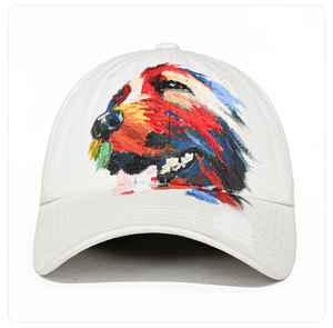 Gorra de béisbol unisex de algodón blanco de 6 paneles al por mayor, con logo estampado de grafiti estilo hip-hop, deportiva, formal, para uso diario y ocio, con la imagen de la marca dominante. - Product Image 2