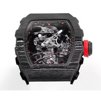 Montres automatiques mécaniques squelettées en fibre de carbone de qualité supérieure, étanches et de marque