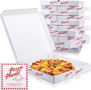 Grande 16X16 pollici cartone ondulato bianco Pizza Party con goffratura alla rinfusa per la torta per biscotti cibo Pizza pianeta decorazioni - Product Image 1