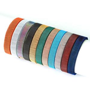 <span class=keywords><strong>Bracelet</strong></span> à ressort en acier inoxydable, bijou fait à la main, <span class=keywords><strong>maille</strong></span> élastique Flexible, extensible, 6mm - Product Image 5