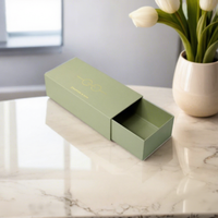 Boîte à tiroir rectangulaire personnalisée en papier blanc avec revêtement UV et doublure en éponge pour lunettes de soleil et montres, idéale pour le cyclisme