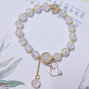 Sanrio, pulsera de estudiante para niños, cristal brillante, Jade <span class=keywords><strong>Guigou</strong></span>, cuerda de mano, estampado geométrico, joyería de mano de moda para regalo - Product Image 4
