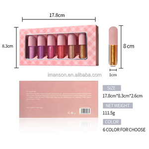 Nouvel ensemble de rouge à lèvres liquide à la mode fabrication de brillant à lèvres biologique bon marché boîte de rouge à lèvres végétalien ensemble de cadeau brillant à lèvres nude - Product Image 6