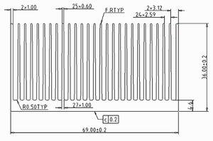 อลูมิเนียมชิปเซ็ตฮีทซิงค์กระจายความร้อนหวีครีบระบายความร้อน - Product Image 3