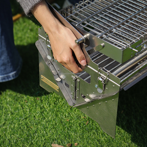 Korean Style <strong>Tabletop</strong> <strong>Gas</strong> <strong>BBQ</strong> Grill Stainless Steel Portable <strong>BBQ</strong> Folding Flip Charcoal Barbecue Grill - Product Image 2