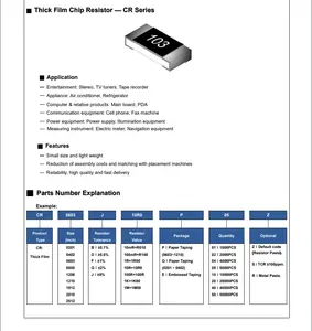 CR2512J2R40E04S película gruesa 2512 2R4 ohm 5% 1W aplicable al entretenimiento; Electrodoméstico y más productos