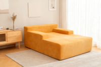 Canapé de spa moderne en velours personnalisable pour salons de massage, canapé-lit deux places avec design pliable, coussins en mousse compressée