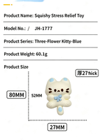 Mainan Squishy Kucing Calico Lucu, Lembut, Slow Rising, Mainan Remas Kitty, Pink Biru, Hewan Kartun, Blind Box Capsule, Fiesta Party