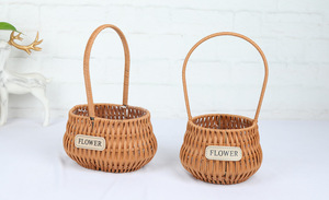 Wholesale Hand-woven <b>Flower</b> <b>Basket</b> Household Goods Fresh Natural Garden Rattan Storage Decoration - Product Image 3