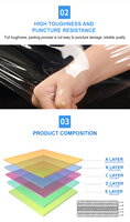Film étirable en LLDPE étanche de haute qualité 50cm 30cm emballage de palette de surface unie à haute brillance emballage d'épicerie de supermarché 300m