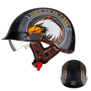 DOT ABS Casco DE SEGURIDAD Hombres Mujeres Retro Personalidad Media cara Scooter Vehículo eléctrico Compatible Cuatro estaciones Uso Nueva condición - Product Image 4