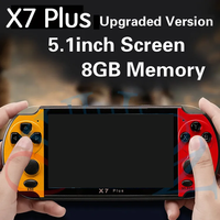 X7 Plus konsol Game genggam 5.1 inci layar HD portabel, pemutar Audio Video Game Retro klasik
