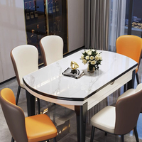 Ensemble Table à Manger Moderne en Marbre Rond 6 Places pour Restaurant