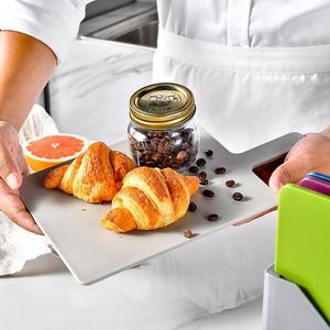 Four-Color Cutting Board Set Plastic Index Chopping Board with Handle for Kitchen <b>Square</b> Pattern Packaged in Box - Product Image 3