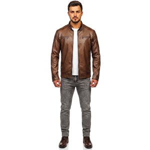 Factory Direct Sales Comfortable & Breathable <b>Men</b> <b>Leather</b> <b>Jacket</b> New Stylish OEM Service <b>jacket</b> for <b>men</b> - Product Image 1