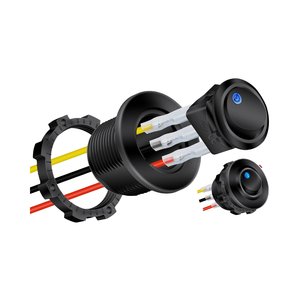 Interrupteur à bascule en forme de bateau <span class=keywords><strong>12V</strong></span> ON-OFF IP65 20A pour modification d'éclairage automobile, interrupteur à bascule lumineux œil-de-chat - Product Image 3