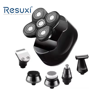 LK-8800 xi siyah kafa tıraş makinesi elektrikli su geçirmez yüz saç çıkarıcı Groomer döner jilet erkek elektrikli tıraş makinesi 5 in 1 kadın - Product Image 1
