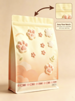 Sachet refermable à huit soudures latérales, résistant à l'humidité, pour litière pour chat et aliments pour animaux de compagnie, avec support stable