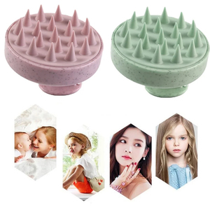 Cepillo masajeador de cuero cabelludo respetuoso con el medio ambiente, cepillo exfoliante de pelo, depurador de cabeza de paja de trigo, cepillo de champú masajeador de cuero cabelludo de silicona - Product Image 4