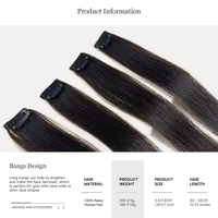 Extensions à clipser en cheveux indiens Remy, double tirage, fabriquées à la machine, sans produits chimiques, avec frange latérale, longues, pour tous les âges, à fusionnement parfait