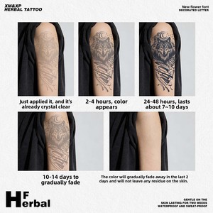 Pegatinas de <span class=keywords><strong>Tatuajes</strong></span> Estilo Gótico Inglés, Resistentes al Agua, Duraderas, con Letras Negras Intensas, Formas Geométricas, de Lujo <span class=keywords><strong>para</strong></span> <span class=keywords><strong>Hombres</strong></span> - Product Image 5