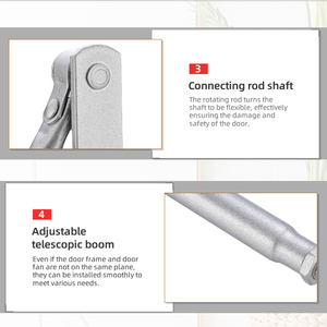 Ferme-porte en alliage d'aluminium durable et économique, 750 mm, <span class=keywords><strong>angle</strong></span> d'ouverture de 130 degrés, ressort EN2, couleur argent, pour portes de 20 à 40 kg - Product Image 5