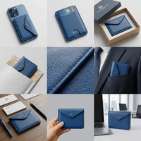 Dompet Kulit Lipat Dua dengan Sulaman Jarum untuk Pria, Bordir Buatan Tangan, Logo Kustom, Desain Ramping, Mewah, Hadiah Tahun Baru, Hari Ayah, Thanksgiving