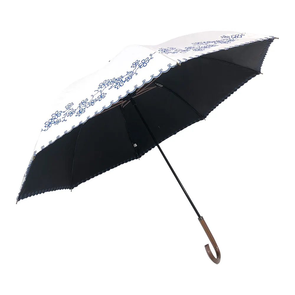 OVIDA payung hujan wanita elegan, payung ganda 8 rusuk tahan matahari modern untuk Jepang 23 inci