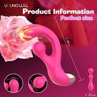 Neuer Doppelkopf-Silikon-Dildo für Frauen mit G-Punkt- und Klitoris-Stimulation, Wasserdicht, Wiederaufladbar, 10 Vibrationsmodi